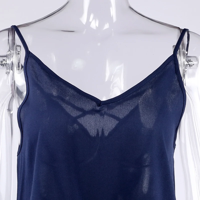 Naiveroo Women Sleeveless Camisoles Camis V-Neck Backless Long Chiffon Blouse Spaghetti Strap Summer Slim Tops camisole women's