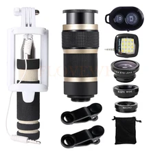 Новинка года 8X телескопическая телефото Оптические стёкла Широкий формат Макро Рыбий глаз Lentes селфи лампы сотовый телефон объектива для Xiaomi mi6 смартфон