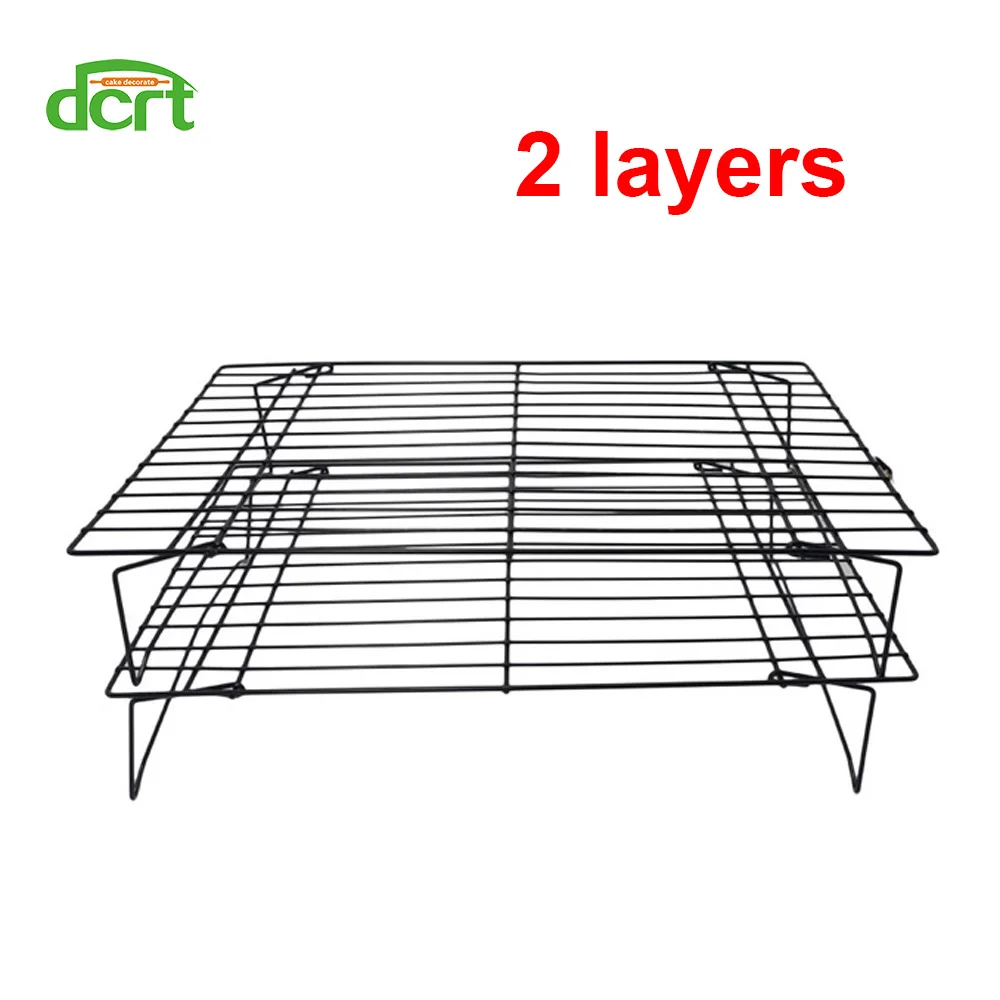 3 слоя стекируемая стойка для охлаждения торта металлический торт печенье хлебное печенье охлаждающая стойка сетка мат противень кухонные аксессуары - Цвет: 2 Layer Cooling Rack