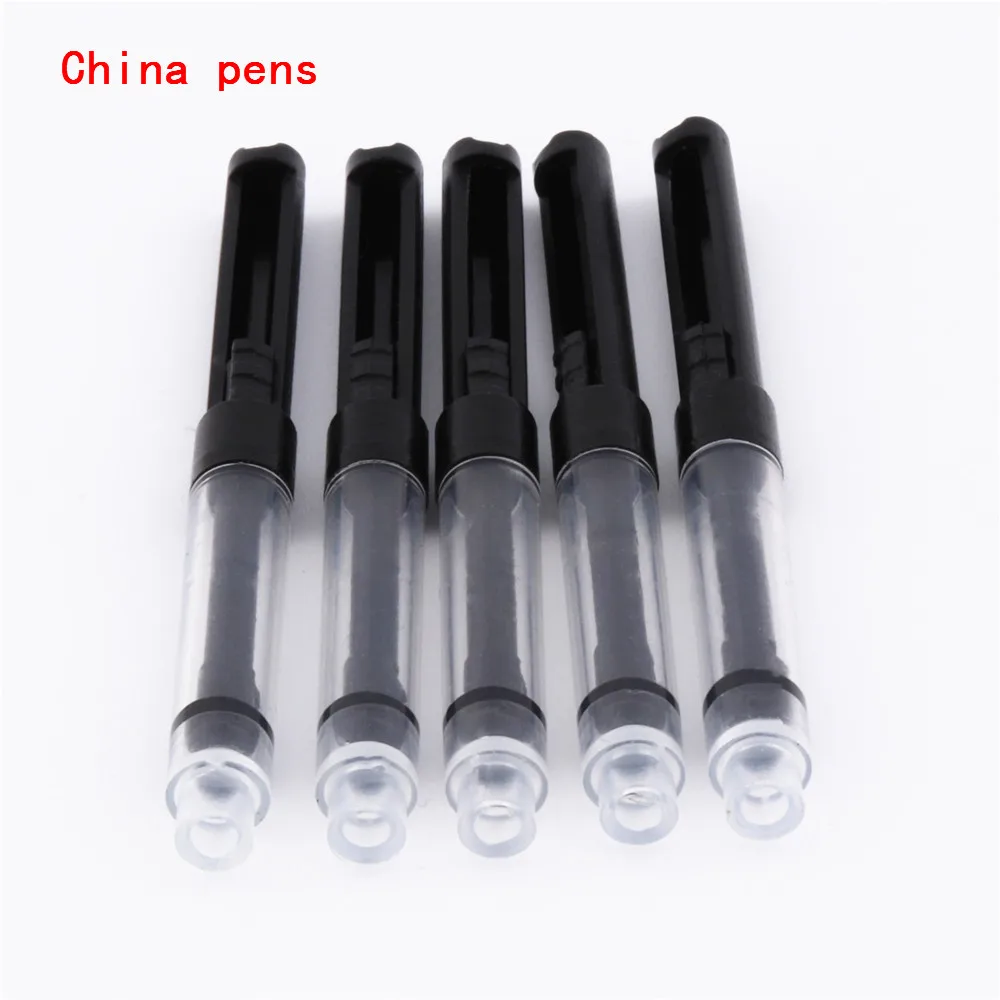 5pcs Fountain Pen Small Black Ink Caliber 2.6 mm Converter pump Cartridge JE 
