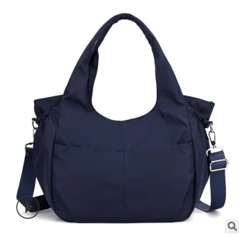 Водонепроницаемая женская сумка, повседневная вместительная сумка через плечо, нейлоновая женская сумка-тоут, роскошная дизайнерская женская сумка через плечо с верхней ручкой - Цвет: Синий