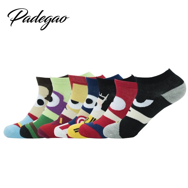 5pair Summer Cartoon Casual Ankle Cotton Socks Women Men unisex Boat