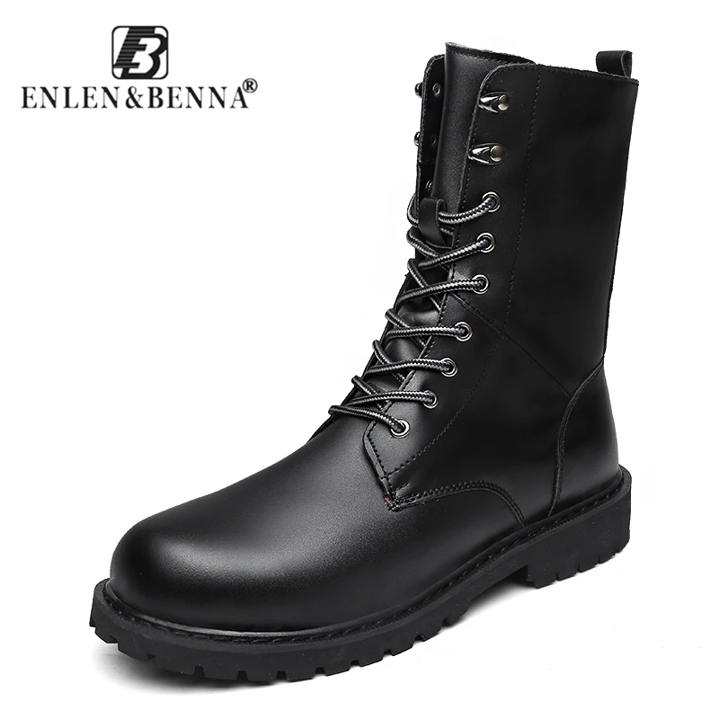 

2018 Fashion Combat Boots Men Winter Footwear Martin Military Desert Boots Men's Leather Ankle Boots Men Snow Boots Big Size