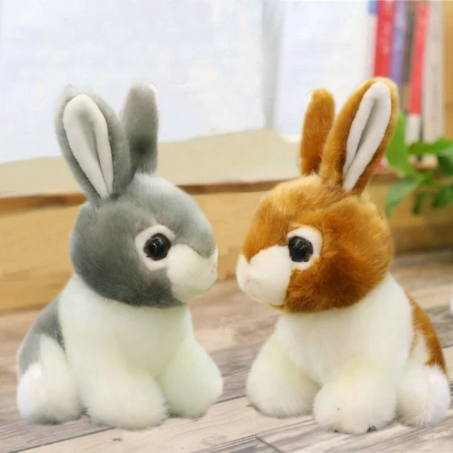 simulation Rabbit stuffed animals fluffy soft High quality Grey white Bunny  life like style plush animal toy gift for baby girl - AliExpress