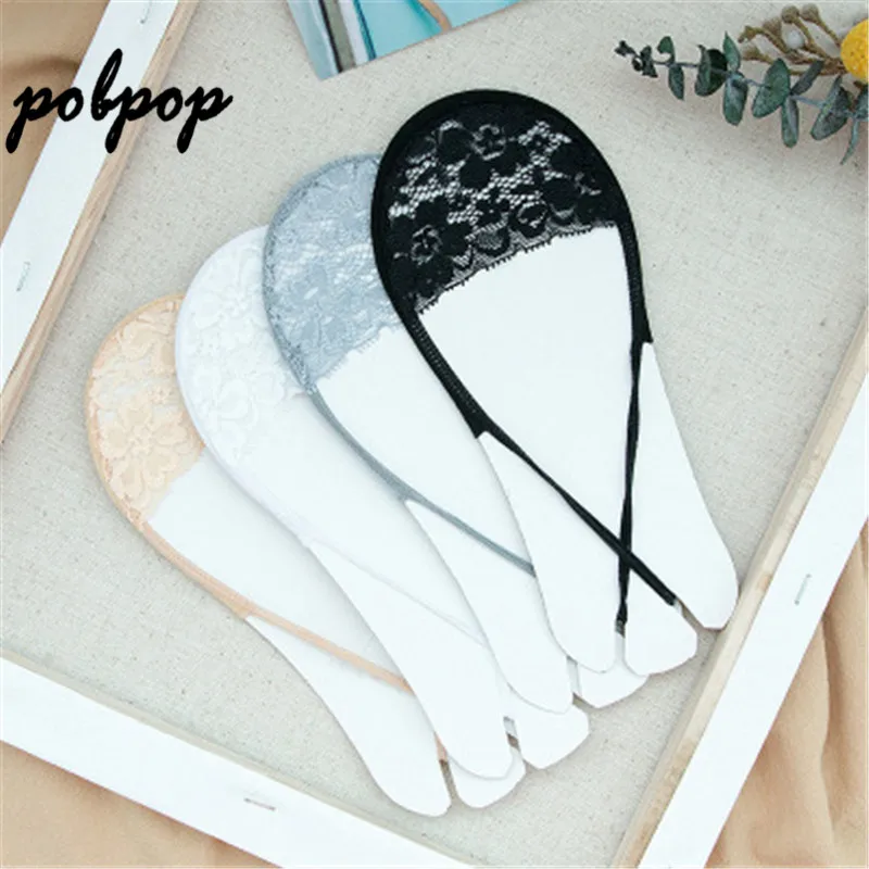 

Summer girls sexy lace stocks Half palm socks Convenient fashion Lightweight Invisible socks Wear shoes without leaking socks