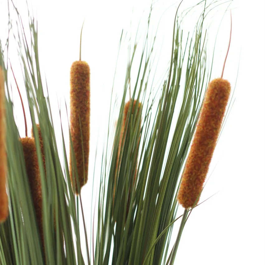 4Pcs Artificial Reeds flower bouquet wild fake water candle plants for