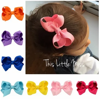 

20pcs/lot 3 Inch Hair bow Grosgrain Ribbon hair Bows Accessories With Clip Boutique Bow Hairpins Hair Ornaments R