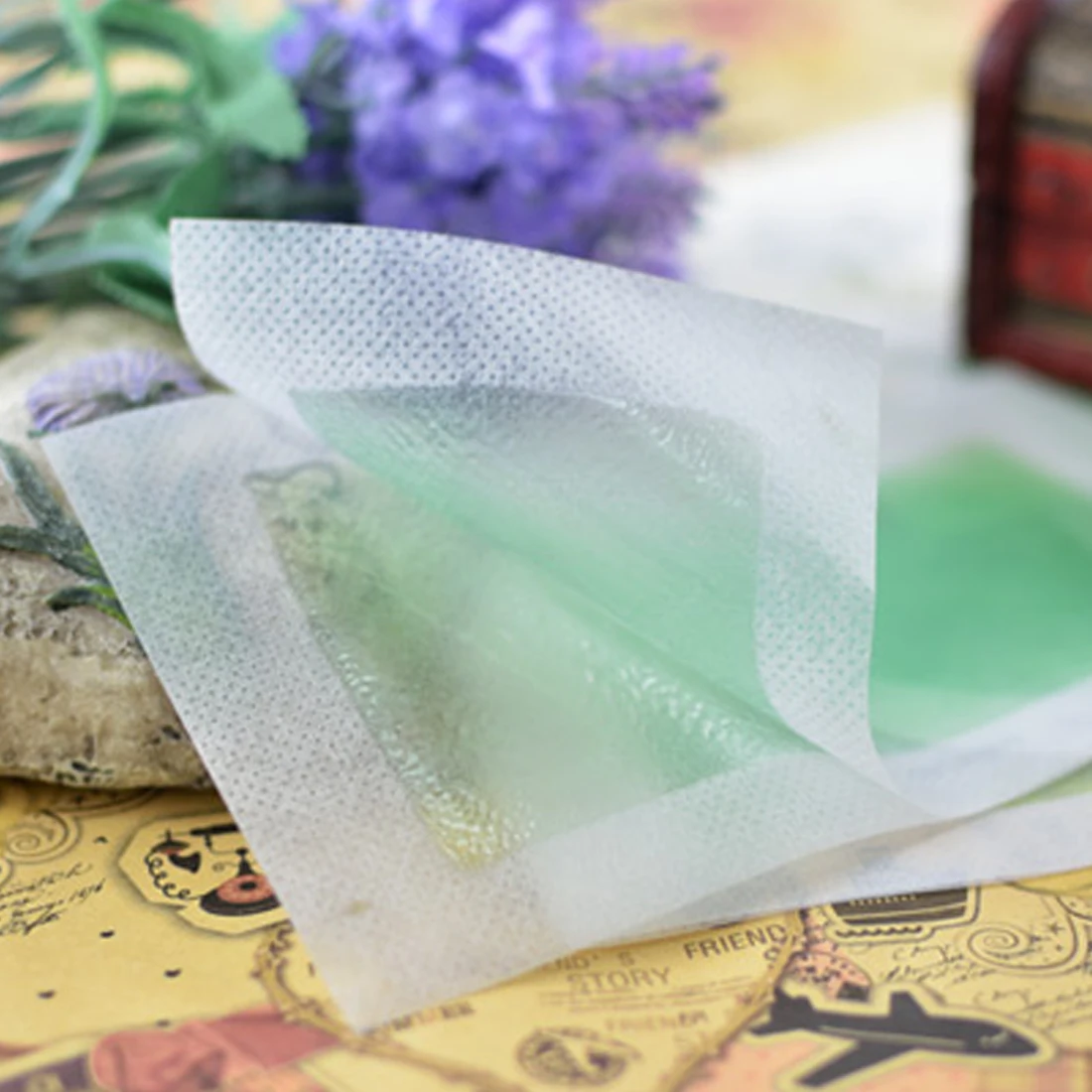

Hot 2pcs 1 Sheet Green Hair Removal Double Sided Cold Wax Strip Papers for Leg Body Face Waxing Nonwoven Depilatory Remover