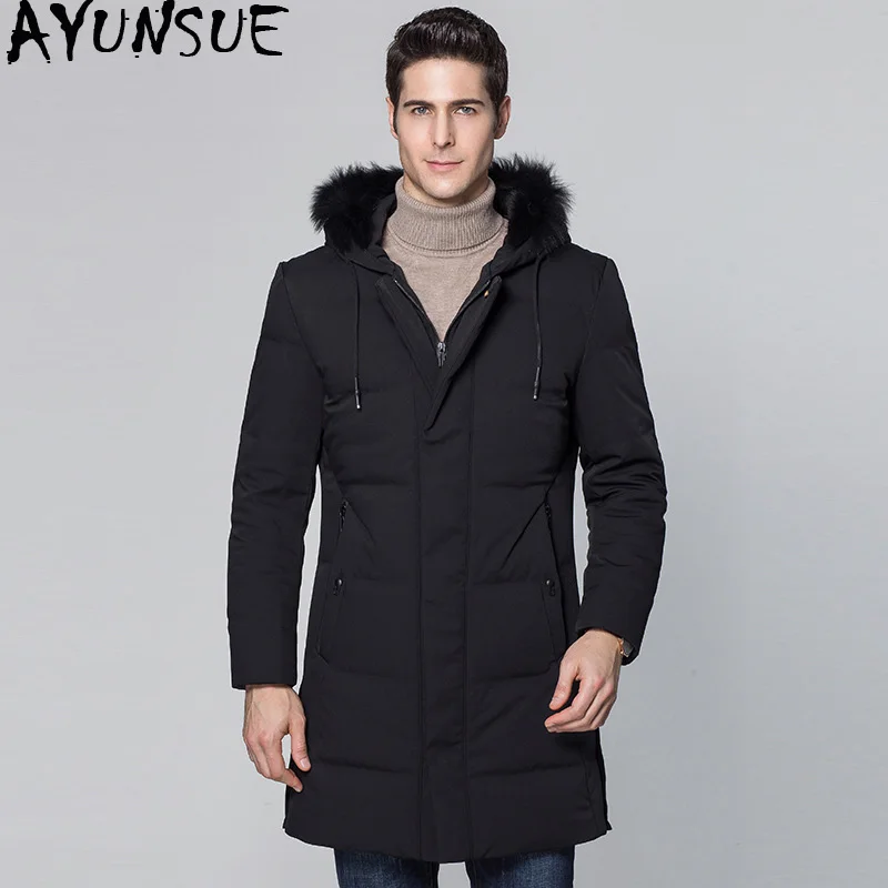 

AYUNSUE 2020 New Duck Down Jacket Men Big Fox Fur Collar Winter Down Coat Male Parka Outerwear Men's Jackets Abrigo Hombre KJ559