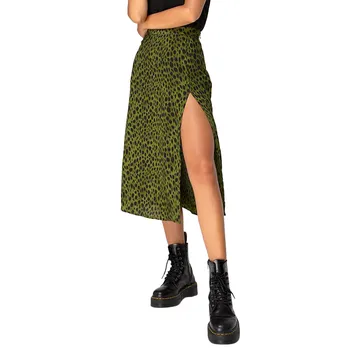 

KLV 2019 women summer skirt latest fashion юбка женская Sexy Open Cross Printed Half-Length Skirt free shipping D4