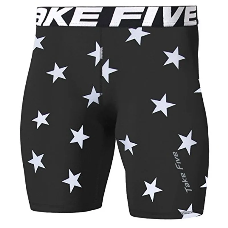New Premium дай пять Для мужчин сжатия Black Star кожу жесткой короткий рукав брюки-072-