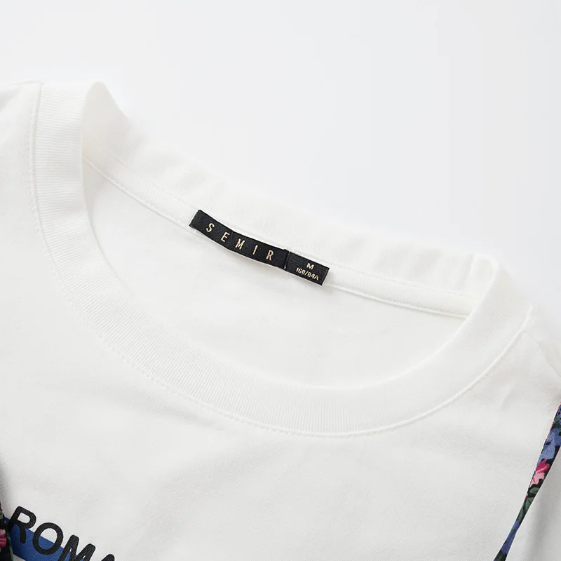Женское платье двойка SEMIR шифоновое с круглым вырезом и коротким рукавом лето
