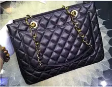 Classical Women Boy Bags caviar ather Genuine Top Quality Real Photos gold and silver hardware flap plaid bag message bag