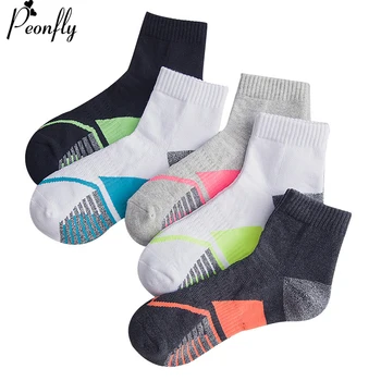 

PEONFLY Colorful Stripe Stitching hip hop Man dress Socks Fashion White Casual Ventilation Cotton Short Socks Autumn Winter