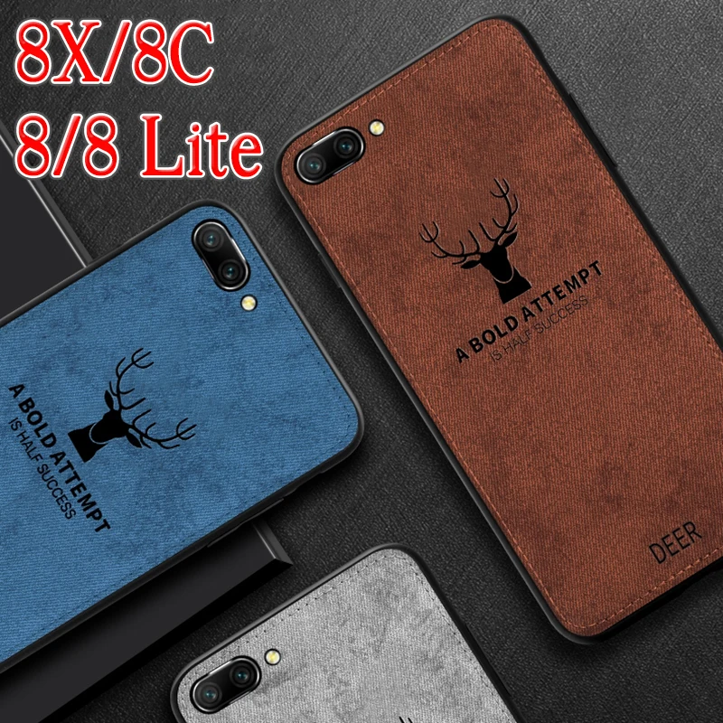 

Case On Honor 8x Cover For Huawei Honor 8 x c Light 8c Soft TPU Cloth Canvas Embossed x8 c8 Shockproof Silicone Texture 3D Coque