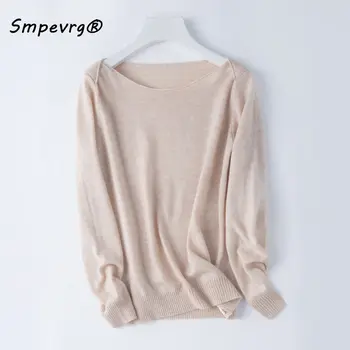 

Spevrg new slash neck cashmere knitted sweater women sweaters and pullover long sleeve soft female pullover women knitted jumper