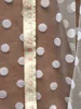 Новинка! 160 см в ширину 2 м/лот, черно-белый Флокированный сетчатый Тюль в горошек хорошего качества для платья, юбки, костюмной ткани ► Фото 2/4