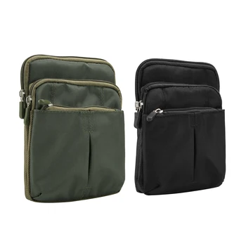 

Men's Fashion Polyester Casual Business Crossbody Shoulder Messenger Bag Boy Man Belt Waist Bag 3 Layers Zipper Bag Phone Pouch