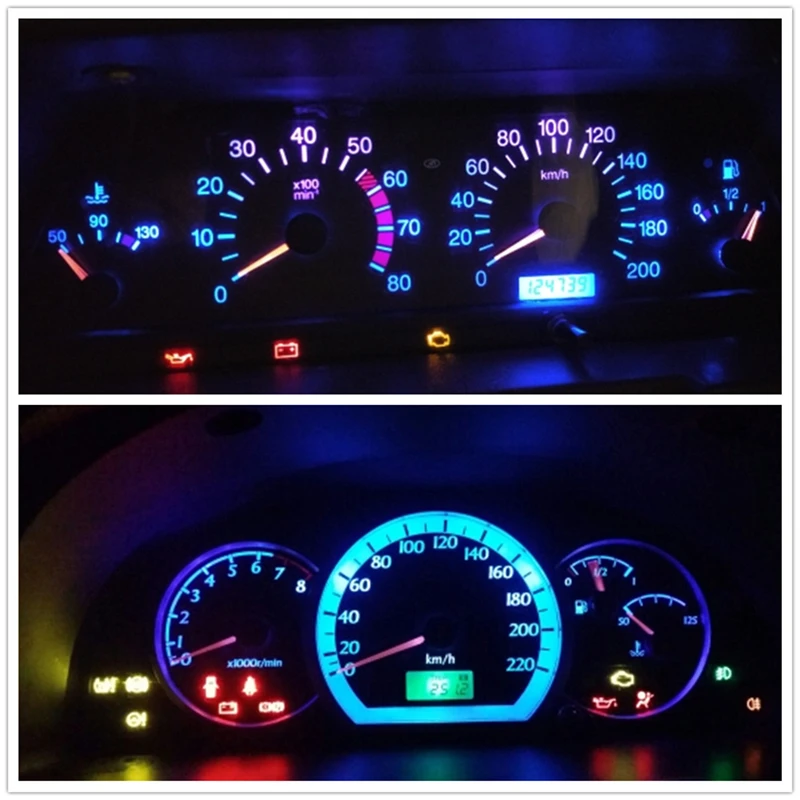 WLJH 10x T5 Led 7 цветов автомобильный светильник 85 74 37 73 286 клиновидный приборный прибор приборной панели, приборный светильник, лампочка для 1997 1998-2001 Honda CRV