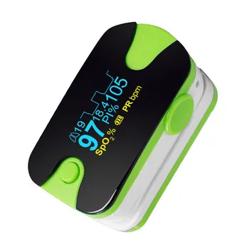 

Green Color OLED Finger Pulse Oximeter SPO2 PR PI Respiration Rate Respiratory Waveform Monitor