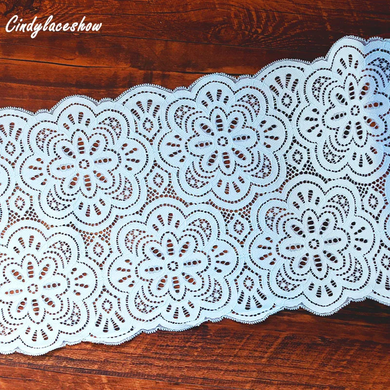 

2Yards 23cm Wide Elastic Stretch Lace Trim Lace RIbbon For Bra Women Dress Accessories Dress Sewing Applique Costume Lace Fabric
