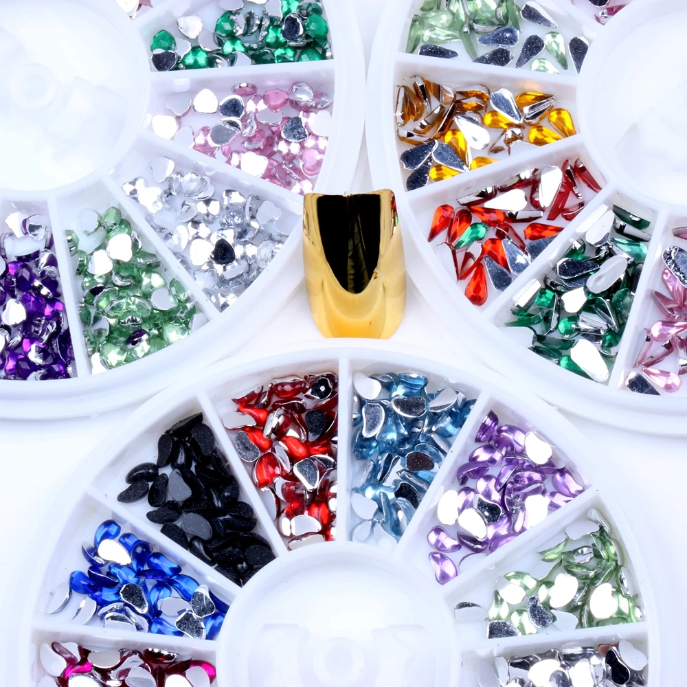 

Many Styles Mixed Size Multicolor Acrylic Rhinestones in Wheel Body Crafts Shinning Phone Case Stickers DIY Nail Art Decoration