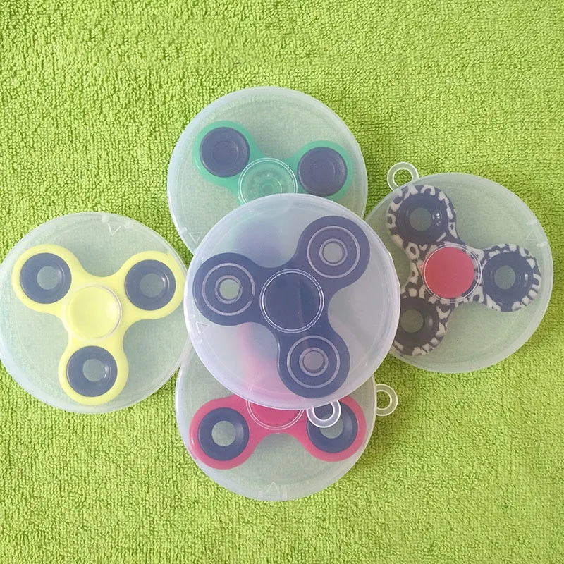 1000pcs Plastic Round Box Toy Organizer For Hand Spinner Tri Fidget Packing Gift Container Case