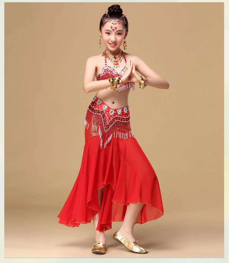 2018 Новый Высокое качество Дети танец живота костюмы 5 цветов для девочек танец живота наряд костюм Одежда Multi-1 предмет