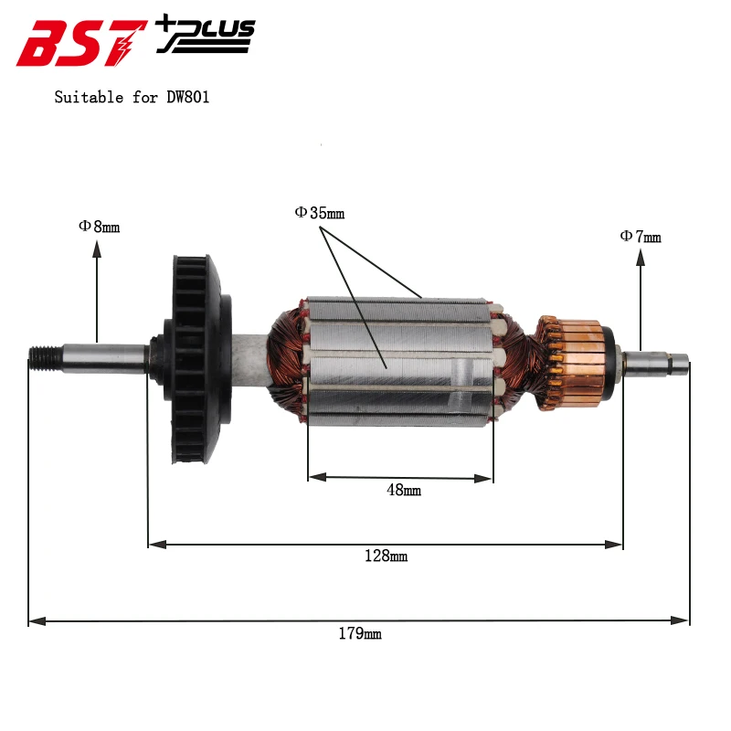 AC220-240V ротор подходит для BLACK& DECKER 6288/DW801 угловая шлифовальная машина