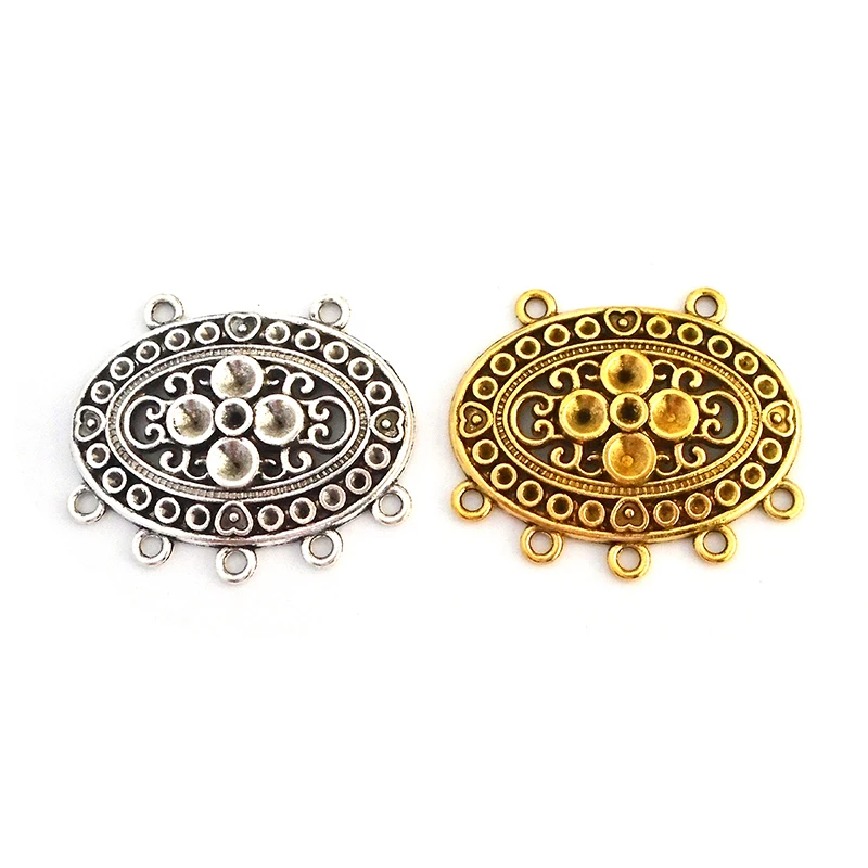 5 x Antique Silver/Gold Ethnic Tribal Bohemia Boho Connector Charms