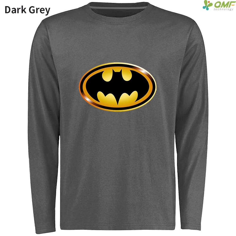 Camiseta de hombre con Logo de Batman dorado, camisetas de manga larga,  símbolo negro de Batman, camiseta informal de Hip Hop, Camiseta de algodón  para hombre, camiseta de moda de otoño camisas|tee