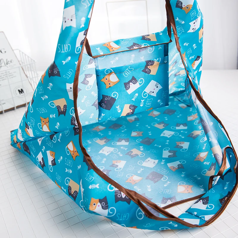 Magic style Nylon Large Tote ECO Reusable Polyester Portable Shoulder Handbag Cartoon Green Folding Pouch Shopping Bag Foldable Magic style Nylon Large Tote ECO Reusable Polyester Portable Shoulder Handbag Cartoon Green Folding Pouch Shopping Bag Foldable