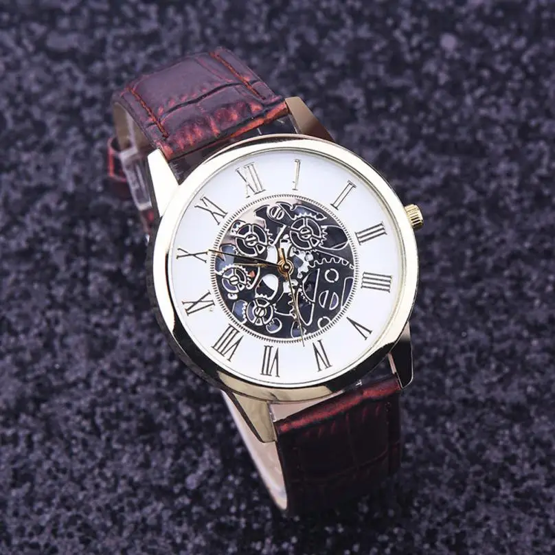 Relogio masculino Элитный бренд для мужчин часы Мода Рим цифровой кожаный ремешок аналоговый циферблат кварцевые наручные часы