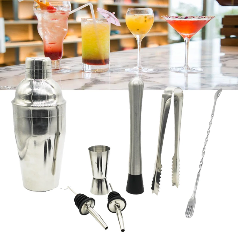 Buy 7 pcs/set 750ml 550ml Cocktail Shaker Cocktail