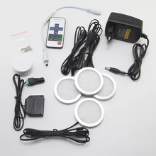 4 шт./компл.) 4*2 Вт Светодиодный точечный светильник Светодиодная подсветка, софиты для шкафа с РЧ с регулируемой яркостью и адаптер Вход AC100-240V выход DC12V