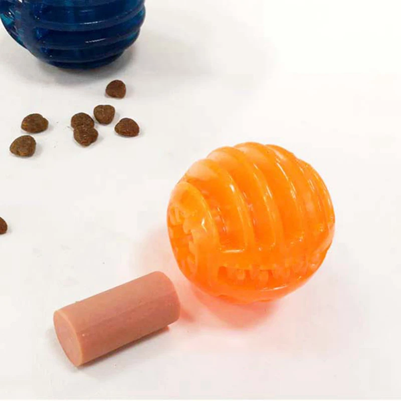 Шарик утечки еды для домашних животных Забавный мячик игрушка trp чистка зубов TPR молярный укус-устойчивая жевательная игрушка для собак