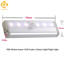 GO океан под шкафом освещение свет алюминиевая лампа светодиодный 2* AAA батарея ИК инфракрасный датчик движения книжный шкаф лампы шкаф огни
