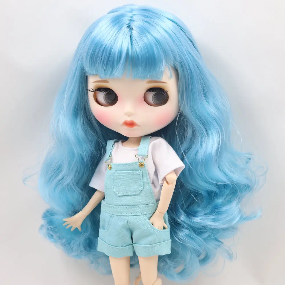 Austyn – Premium Custom Neo Blythe Doll with Blue Hair, White Skin & Matte Pouty Face 3