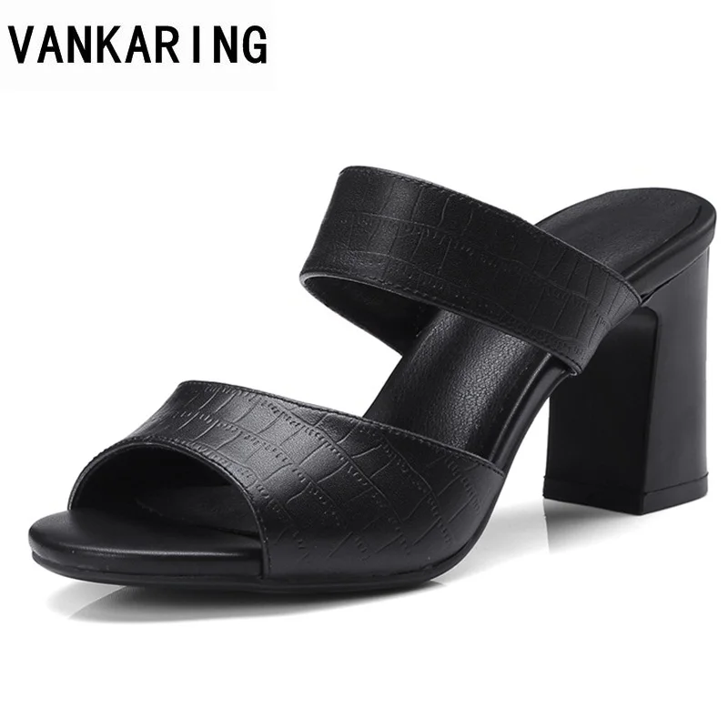 

VANKARING fashion summer women sandals high heels slippers casual fish mouths slipper women sandals dress date party woman shoes