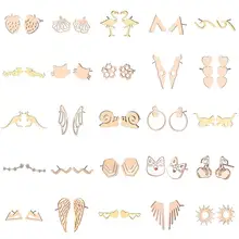 QIAMNI клубника Улитка кошка цветок бусины со стразами Геометрическая волна Сережка-гвоздик в форме бабочки подарок на день рождения рождественские украшения Pendientes