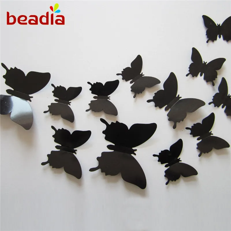 3D PVC Wall Stickers Wall Sticker for Curtain Living room Decoration Plastic Wall Stickers Plastic Posters 12pcs