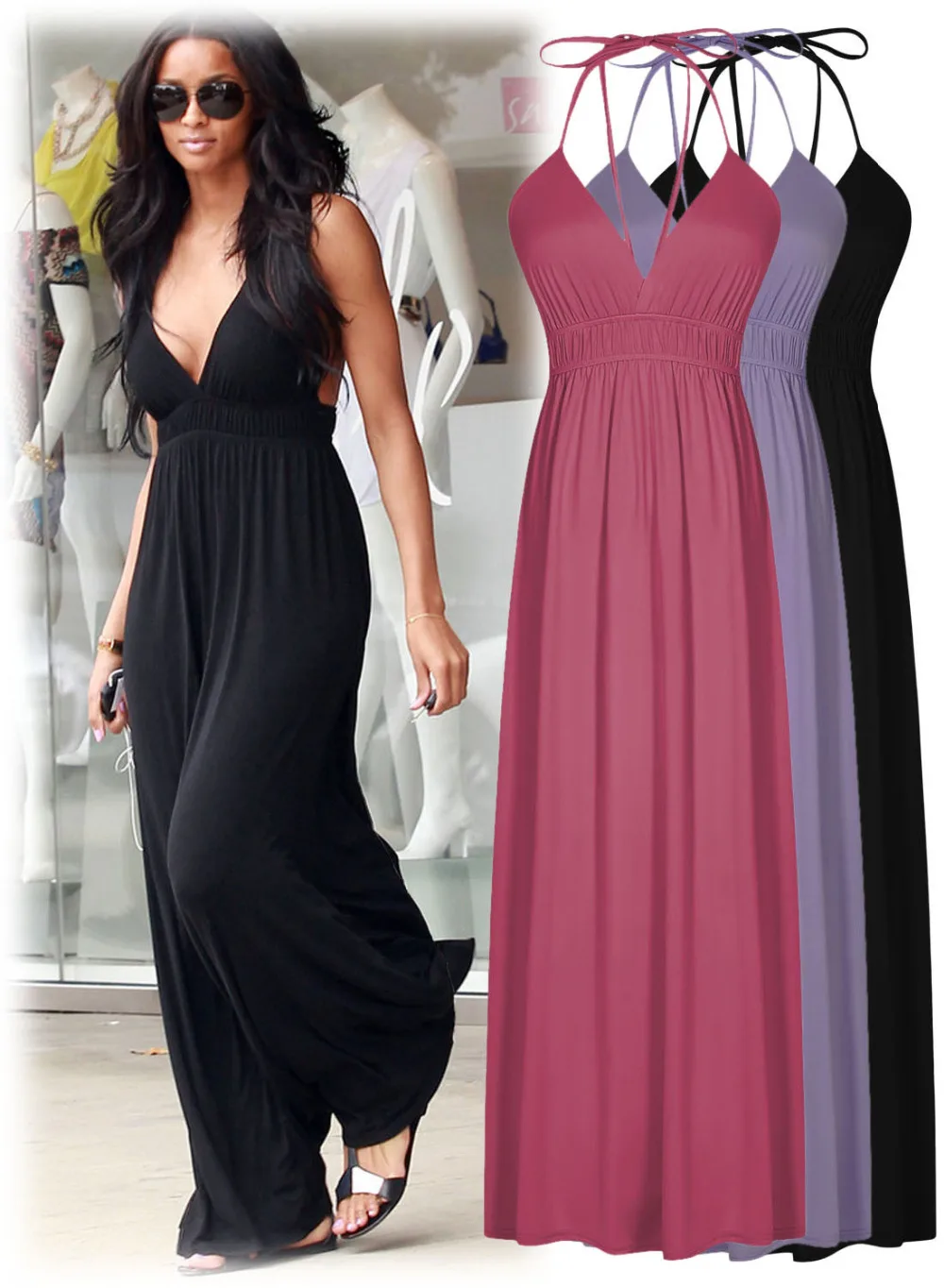 2017 Women Floor Length Summer Hawaiian Sun Dress Lady Sleeveless