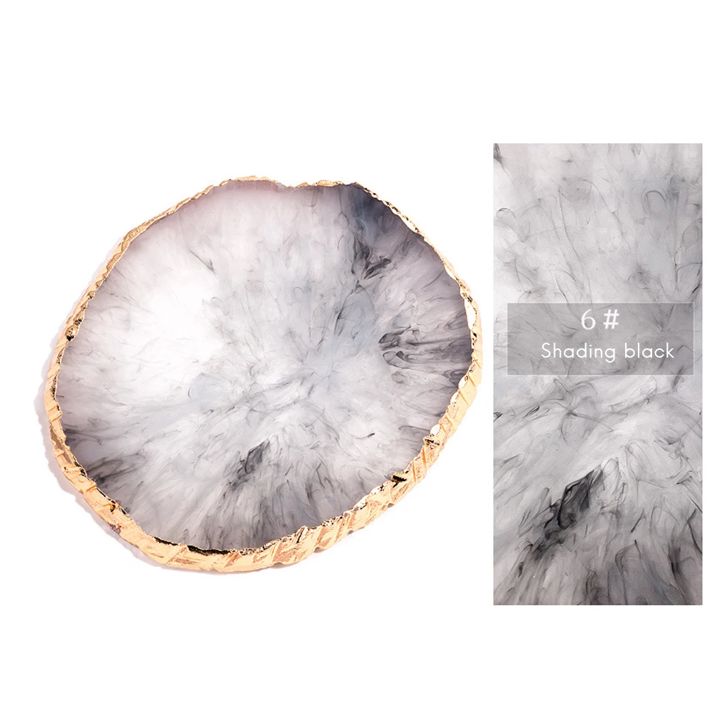 

1Pc Natural Resin Stone Nail Art Gel Polish Color Palette Holder Drawing Nail Art Color Display Manicure Tool Five Color