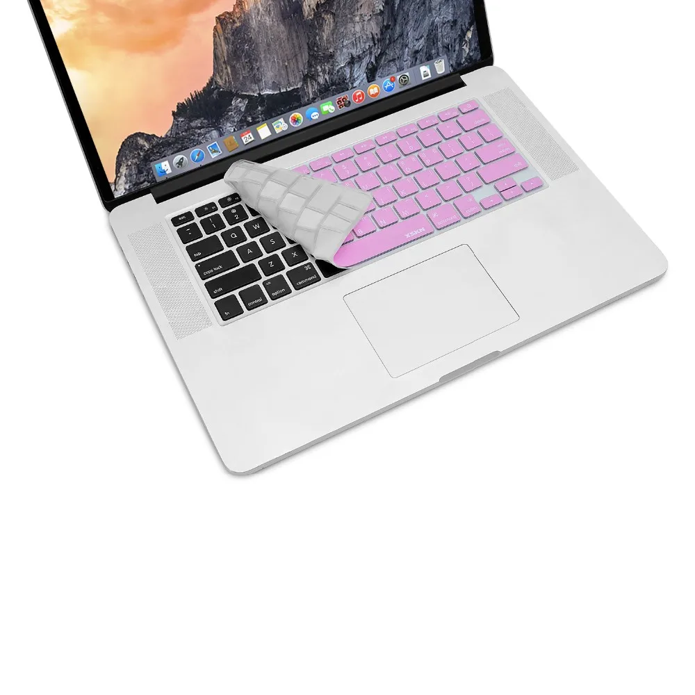 XSKN корейский ноутбук покрытие для клавиатуры для Macbook Air Pro retina 13 15 розовый Силиконовый ноутбук клавиатура наклейки протектор