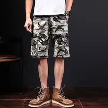 Летние модные камуфляжные карго-шорты мужские шорты кэжуал Молодежные шорты светло-зеленый Heren Korte Broeken