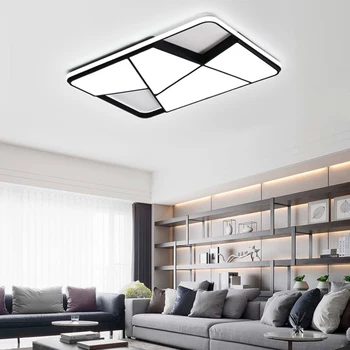 

Rectangle modern led ceiling lights for living room lights bedroom study room white/black 95-265V square Dimming ceiling lamp