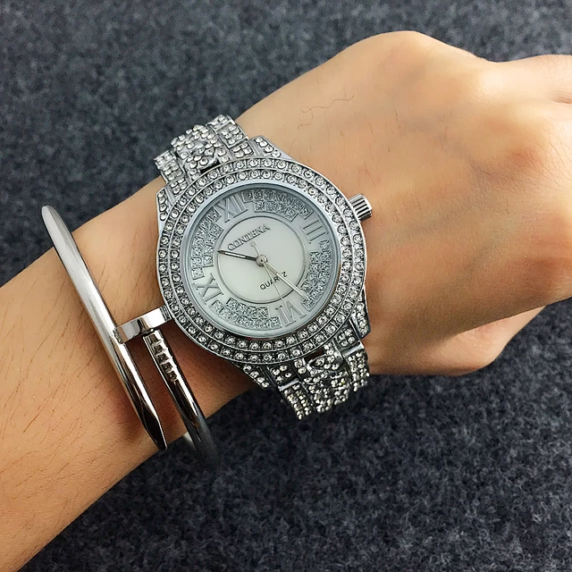 reloj mujer CONTENA Shiny Full Diamond Watch Luxury Rhinestone Bracelet Watch Wo reloj mujer CONTENA Shiny Full Diamond Watch Luxury Rhinestone Bracelet Watch Wo