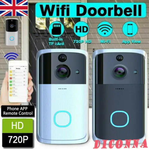 

WiFi Wireless Video Doorbell Two-Way Talk Smart PIR Door Bell Security Camera HD