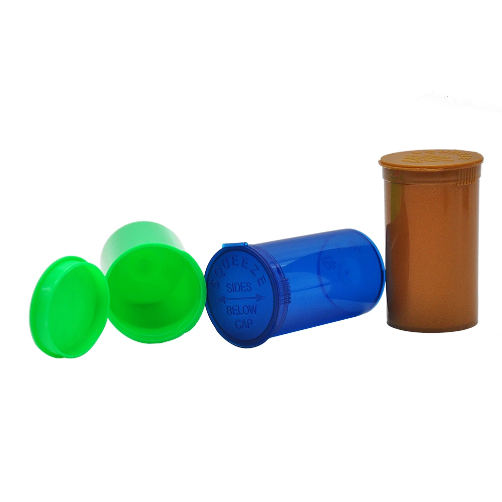 3 шт 19 Dram пустые Squeeze Pop Top бутылки-флакон медицинские травы Pill Box трава/контейнеры для специй герметичный бокс случае. Цвет случайный