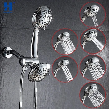 

Hongdec High Pressure top shower Multi functions 2 in 1 Hand held Shower Combo set Chrome